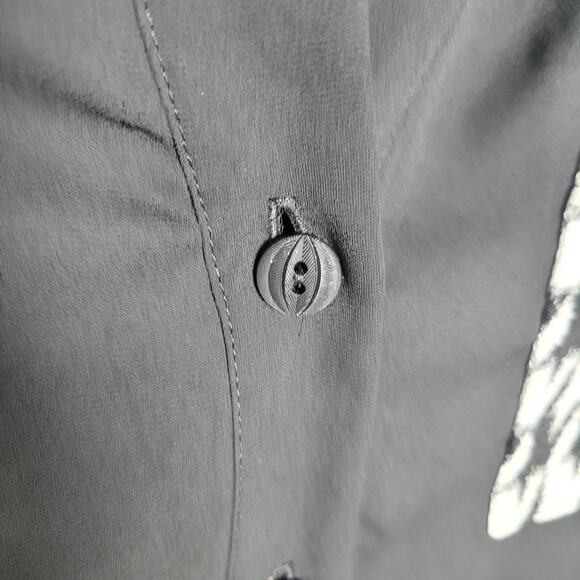 Frank Lyman Shirt 20 Plus Black Houndstooth Trim Sheer Button Drawstring Hem - Picture 3 of 11